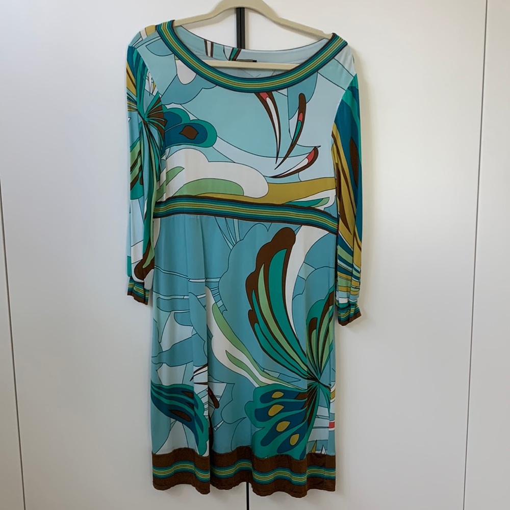 BCBG MAXAZRIA Dress Pucci groovy vibes knee length 3/4 sleeves